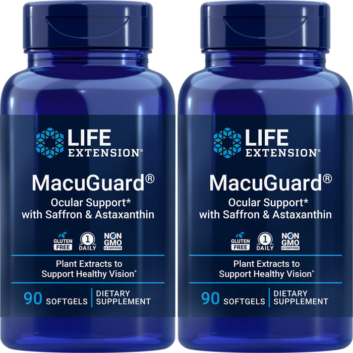 Life Extension MacuGuard 90 Softgels (Pack of 2) – Saffron & Astaxanthin for Eye Health