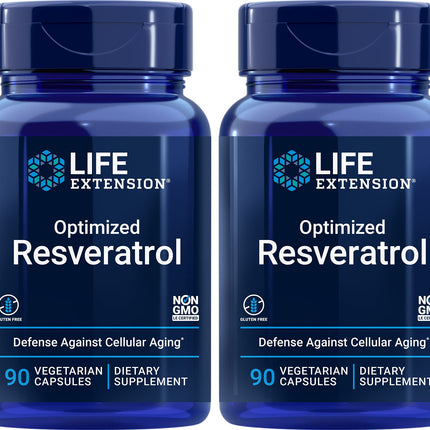 Life Extension Optimized Resveratrol, 90 Veg Caps (Pack of 2)