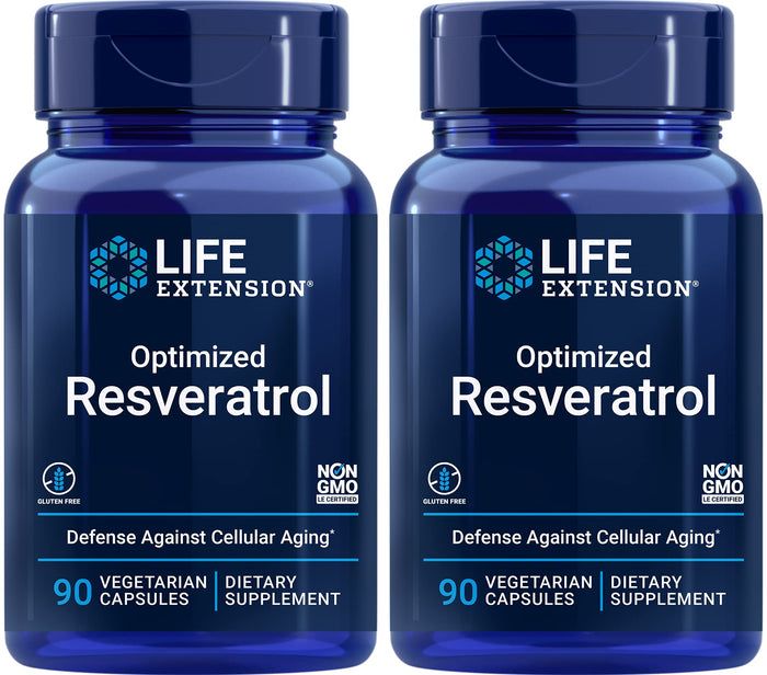 Life Extension Optimized Resveratrol, 90 Veg Caps (Pack of 2)
