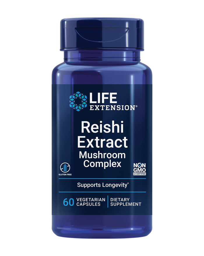 Life Extension Reishi Extract Mushroom Complex - Immune Support | Gluten-Free, Non-GMO, Vegetarian - 60 Capsules