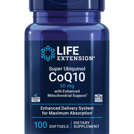 Life Extension Super Ubiquinol CoQ10 with Enhanced Mitochondrial Support – 50 mg, Non-GMO, Gluten-Free, 100 Softgels