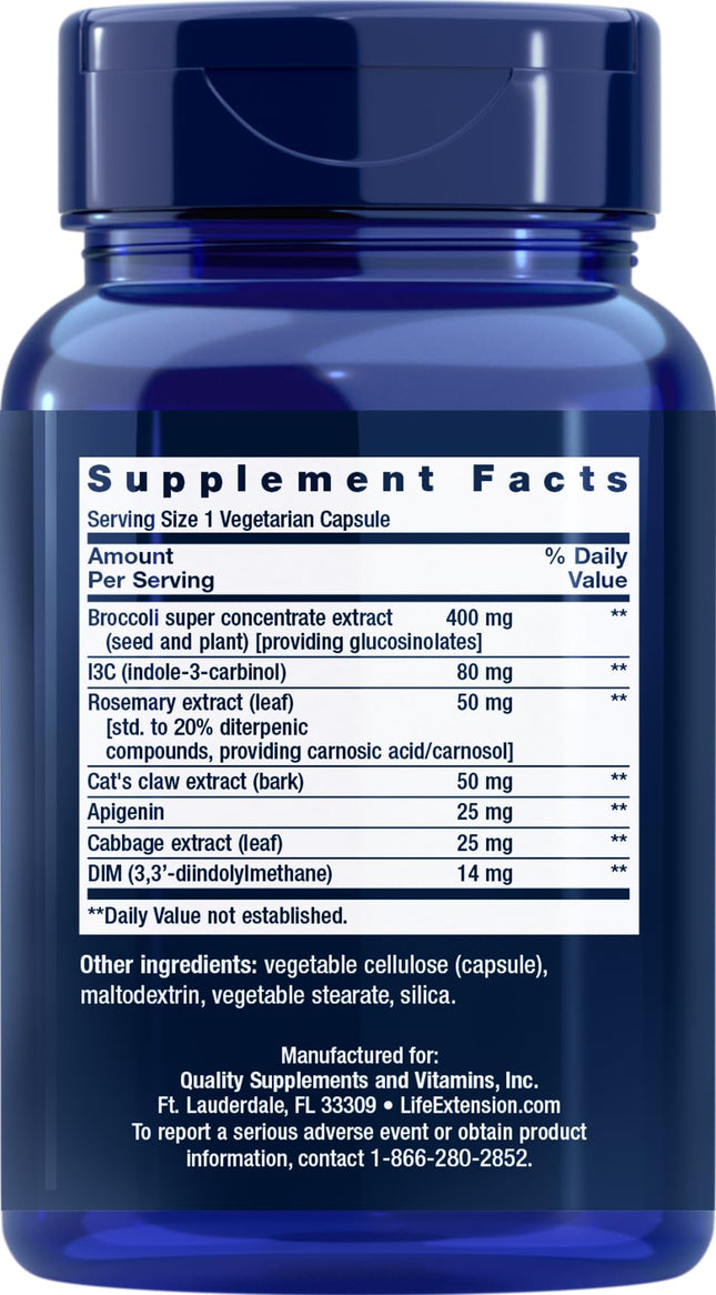 Life Extension Triple Action Cruciferous Vegetable Extract – 2-Pack, 60 Vegetarian Capsules