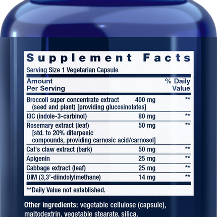 Life Extension Triple Action Cruciferous Vegetable Extract – 2-Pack, 60 Vegetarian Capsules