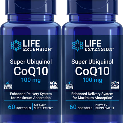 Life Extension Super Ubiquinol CoQ10 100 mg – 60 softgels (Pack of 2)