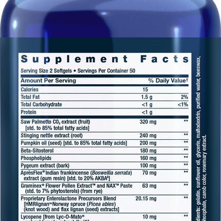 Life Extension Ultra Prostate Formula – 100 Softgels (2 Pack) for Prostate Support