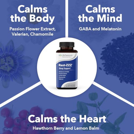 LifeSeasons Rest-ZZZ – Natural Sleep Support (60 Capsules)