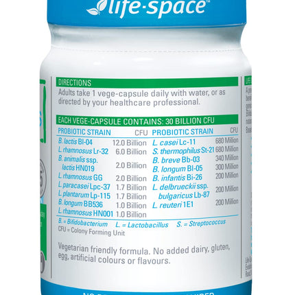 Life Space Probiotic for 60+ Years – 60 Capsules | Immune & Digestive Support