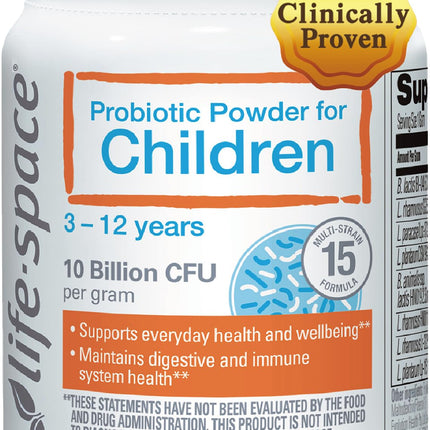 Life-Space Probiotic for Children 3-12 | 10 Billion CFU Multistrain | Digestive & Immunity Support | 60 g