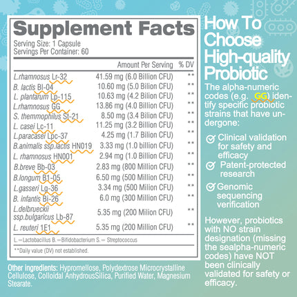 Life-Space Premium Broad Spectrum Probiotics — 32B CFU, 15 Strains, 60 Veg Capsules