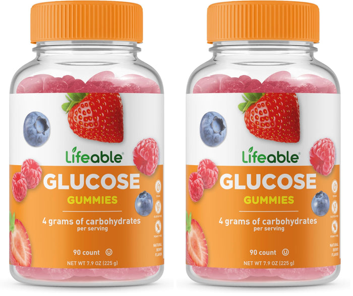 Lifeable Glucose Gummies – Mixed Berry, Gluten Free & Non-GMO (90 Gummies Pack)