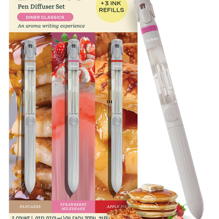 Lifelines Pen Diffuser Set – Diner Classics 3-Pack with Scented Ink & Aromatherapy Diffusion