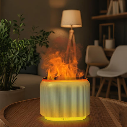 LIFFY Essential Oil Diffuser - Fireplace Flame, LED Mood Lights & Quiet Humidifier