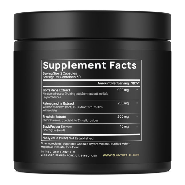 20,000mg 16x Strength Lions Mane Supplement Capsules Super Nootropic w. Ashwagandha & Rhodiola - Highest Potency Lion's Mane Mushroom Extract 50% Polysaccharides Brain Supplements for Memory and Focus