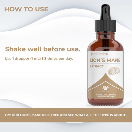 Lions Mane Liquid Tincture – Memory, Focus & Clarity (2 Pack) | iVitamins