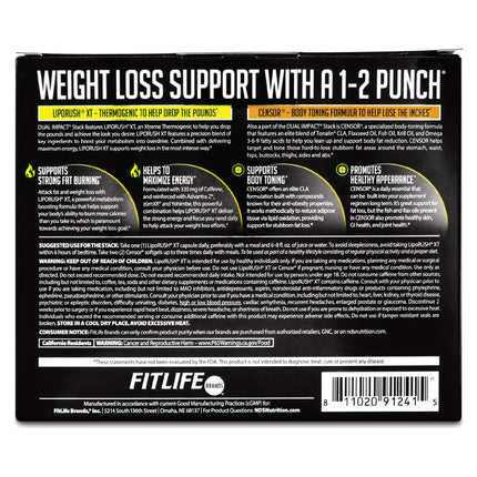 LIPORUSH NDS Dual Impact Weight Loss Stack – Thermogenic + CLA Toner