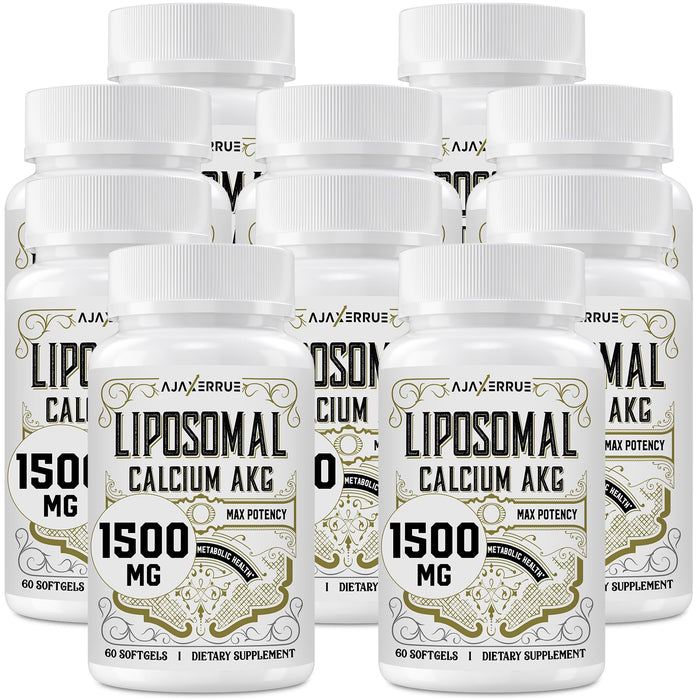 AJAXERRUE Liposomal Calcium AKG 1500 MG – Energy, Longevity & Metabolic Support | 600 Softgels