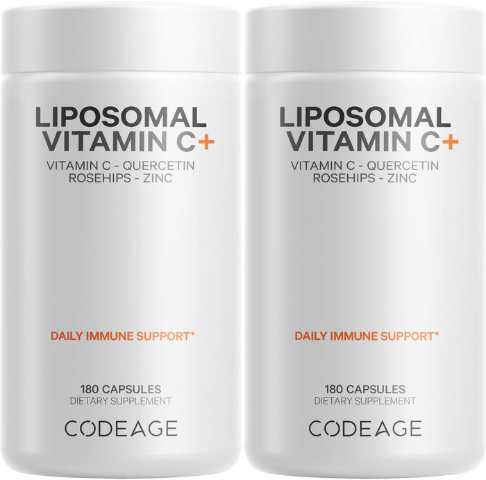 Codeage Liposomal Vitamin C 1500mg with Zinc & Elderberry – Vegan, Non-GMO, 2-Pack
