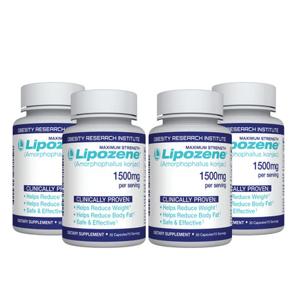 Lipozene Diet Pills – 4 Bottles (120 Capsules) Fiber-Based Appetite Control