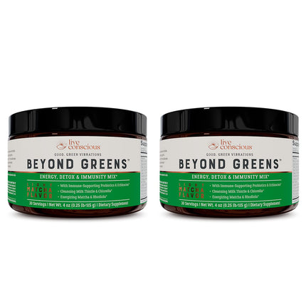 Live Conscious Beyond Greens Matcha Powder – Immune Support & Energy, 2-Pack (30 Servings)
