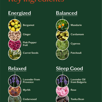 LIVEDROPS 24/7 Essential Oil Gift Set – 4 Mini Blends for Energy, Sleep & Relax
