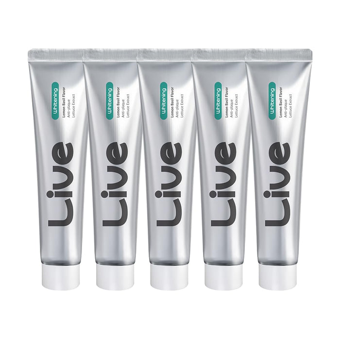 LiveOrals Whitening Toothpaste 20g x 5 Pack — Fluoride-Free, Enamel Strengthening, Stain Removal