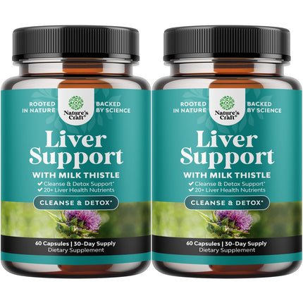 Natures Craft Liver Cleanse Detox & Repair 2 Pack — Milk Thistle Liver Support