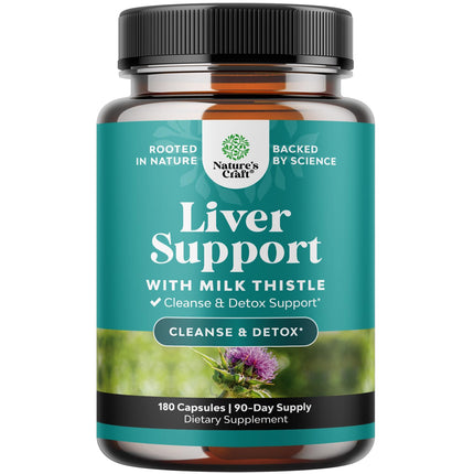 Natures Craft Liver Cleanse Detox & Repair 180 Capsules | Herbal Liver Support with Milk Thistle