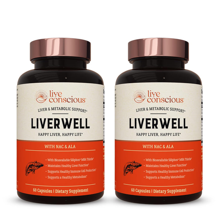 Live Conscious LiverWell: Liver Cleanse, Rejuvenation & Metabolic Support – 2 Pack