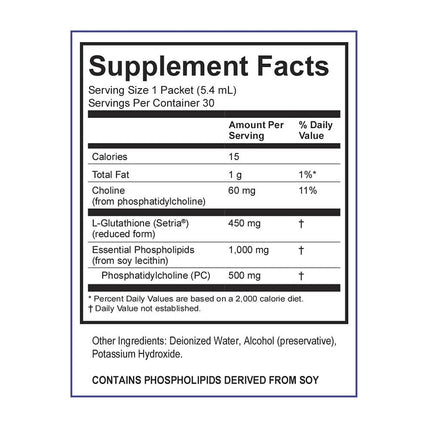 LivOn Lypo-Spheric Glutathione – 30 Packets, 450 mg Each, Liposome-Encapsulated, Non-GMO