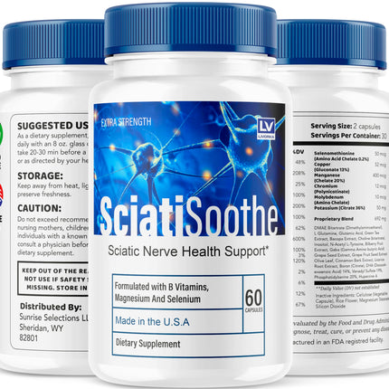 LIVORKA 5 Pack Sciatisoothe – Sciatisoothe Supplement (300 Capsules)