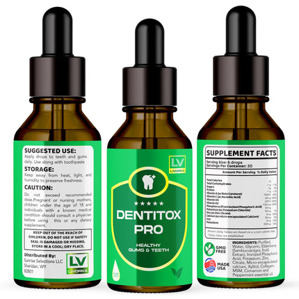 LIVORKA Dentitox Pro Drops – Healthy Teeth & Gums | Pack of 5 Bottles (150 Days)