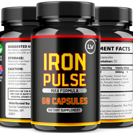 LIVORKA IronPulse Capsules (3 Pack) – IronPulse Max Formula, 180 Capsules