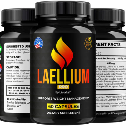 Laellium Pro Pills 5 Pack – All-Natural Daily Formula | LIVORKA Capsules, 300 Capsules