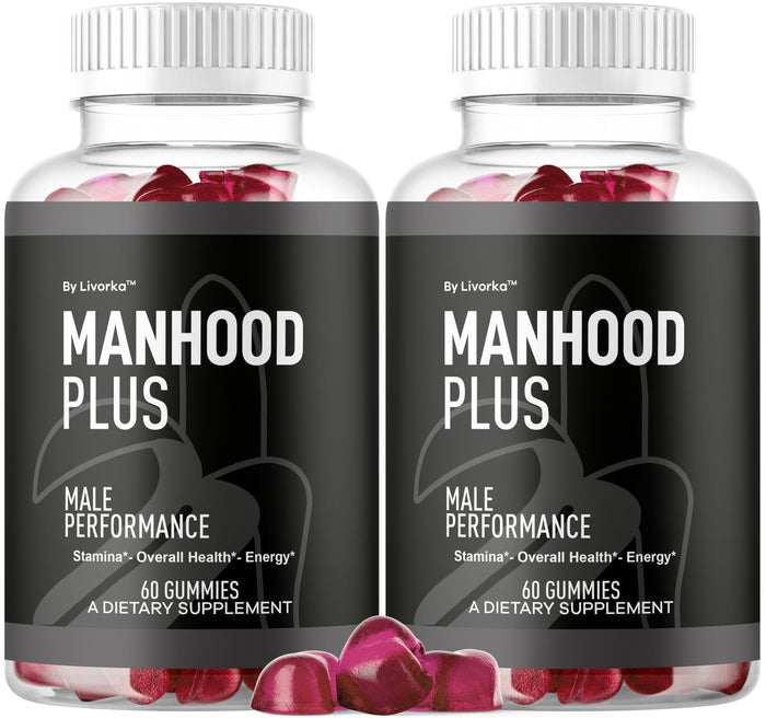 LIVORKA Manhood Plus Gummies for Men – 2 Pack, 1050mg, 120 Gummies