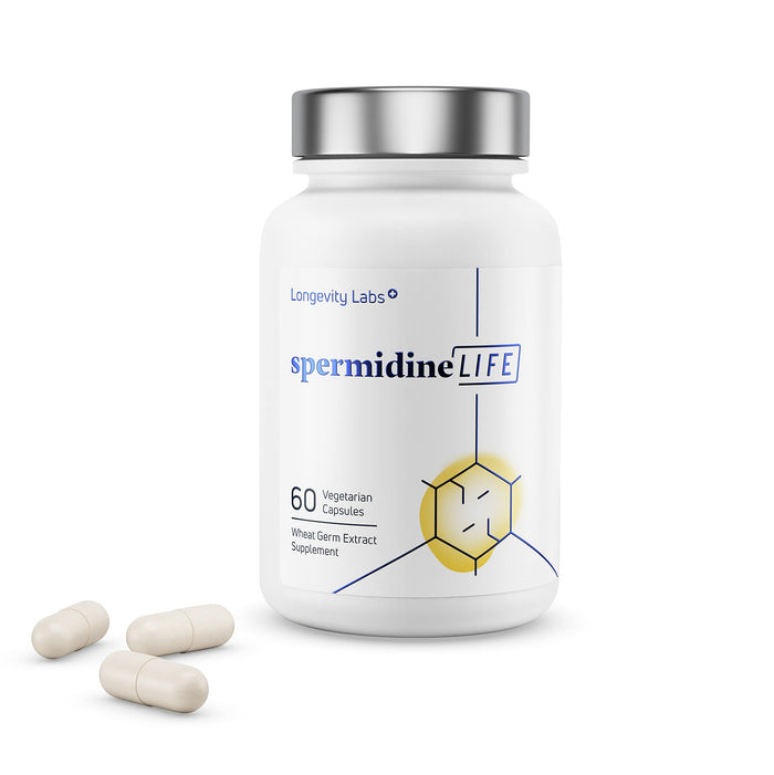 Longevity Labs SpermidineLIFE – Vegan Wheat Germ Extract with Zinc for Autophagy, 60 Capsules
