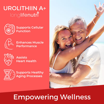 LongLifeNutri Urolithin A+ 1000mg – Advanced Formula, 2-Month Supply, Organic, USA Made