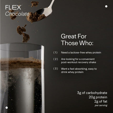 LTH Flex Whey Protein Isolate - Trusted by Life Time Members - Lactose-Free Protein Powder - for Post-Workout Recovery - Low Fat, No Sugar & Low Carb - Chocolate, 30 Servings
