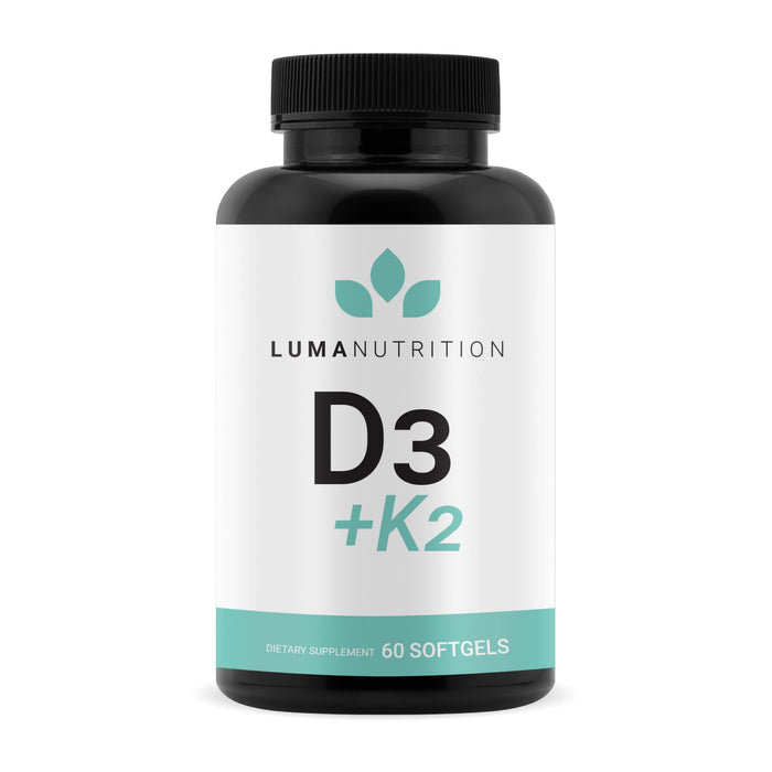 Luma Nutrition D3 + K2 10000 IU – Bone & Heart Health (60 Softgels)