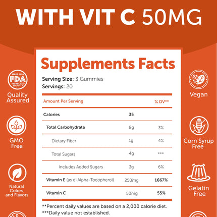 Lunakai Collagen + Vitamin E Gummies Bundle – Non-GMO, Vegan, Vitamin E 250 mg, Vitamin C 50 mg