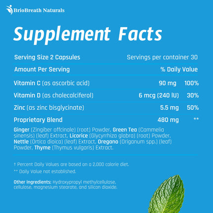 Lung Support Supplement - Natural Lung Cleanse & Detox - Made in USA - 60 Capsules | Vegan