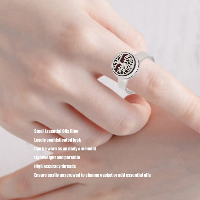 Luqeeg Aromatherapy Finger Ring | Stainless Steel Essential Oil Diffuser Ring for Women