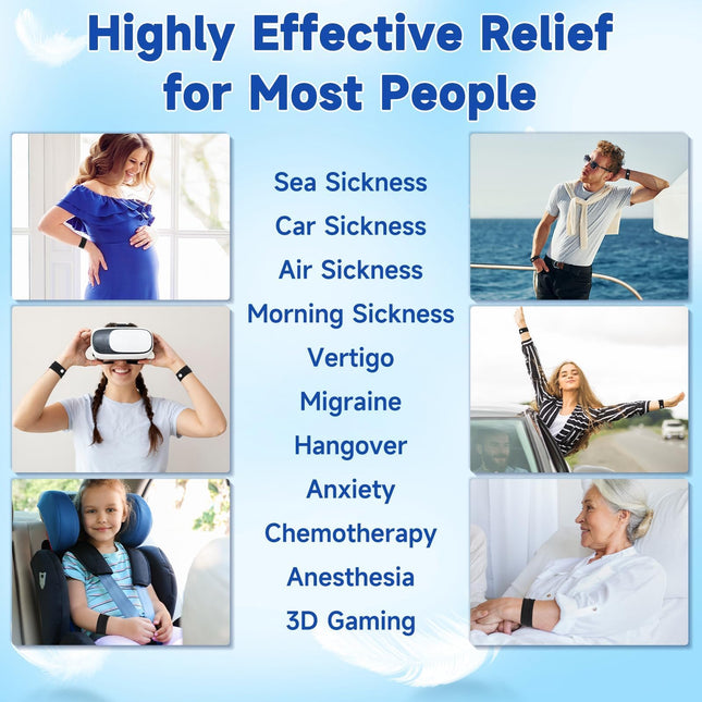 LYJEE Motion Sickness Bracelets – Nausea Relief for Adults & Kids