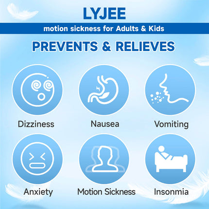 LYJEE Motion Sickness Bands – Fast Nausea Relief for Adults, Kids & Pregnancy (White)
