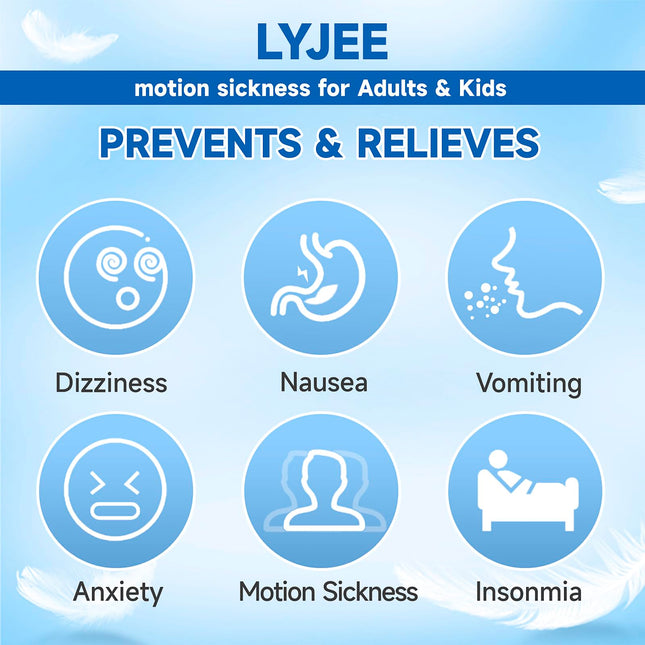 LYJEE Motion Sickness Bands – Nausea Relief for Adults & Kids While Traveling