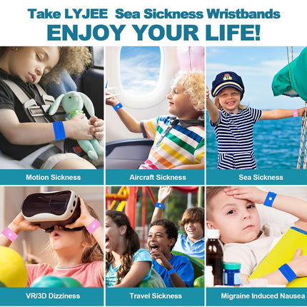 LYJEE Motion Sickness Bracelets – Nausea Relief Bands for Adults & Kids