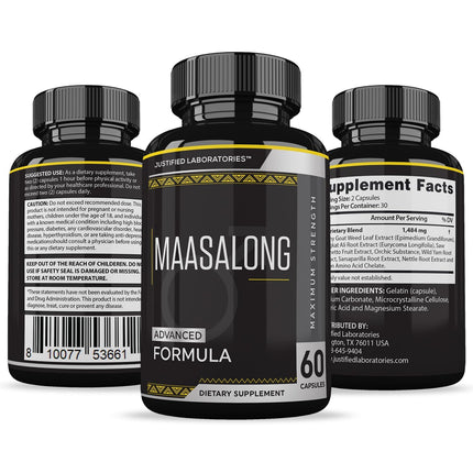 Justified Laboratories Maasalong Advanced Men's Health Formula 2 Pack – 120 Capsules
