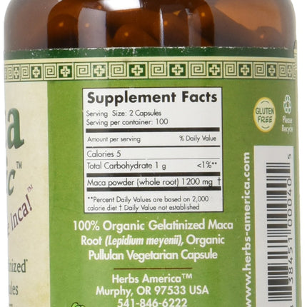 Maca Magic Organic Capsules - 200 Count