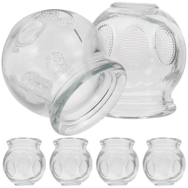 MAGICLULU Hand Tools 6 Pcs Glass Fire Cupping Set | Thick Chinese Acupoint Glass Cupping for Massage