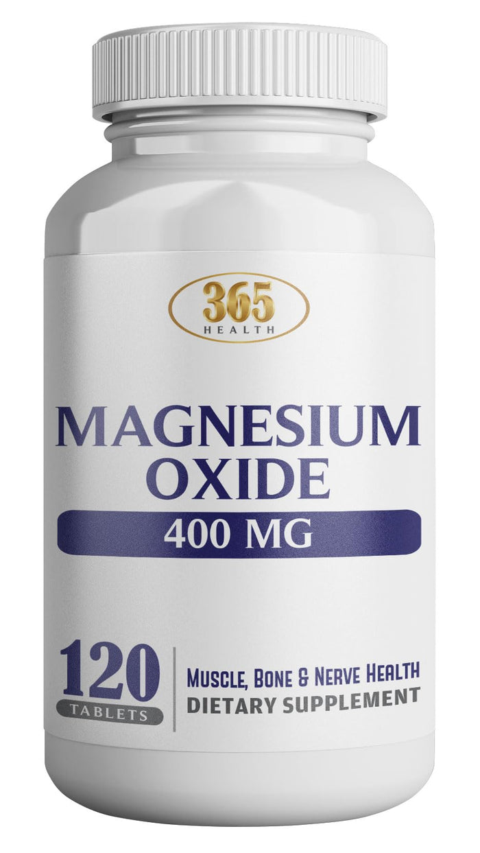 Magnesium 400mg High Potency – USA Made Magnesium Oxide, 120 Tablets