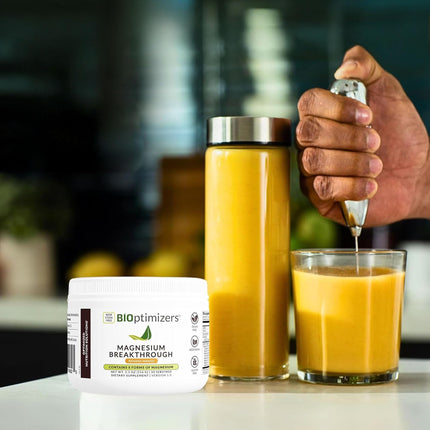 BIOptimizers Magnesium Breakthrough Drink – 8 Forms, Electrolytes, Banana Mango